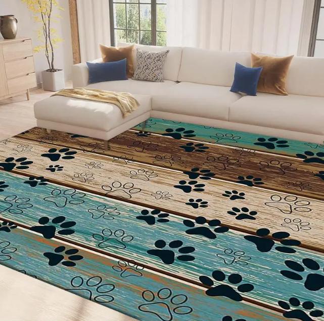 

1 шт. Коврик на пол с антискользящим покрытием с собачьей лапой, ковер для гостиной, спальни, прихожей, уличный, комнатный коврик для пола, коврики для домашней комнаты в стиле ретро 40X60CM