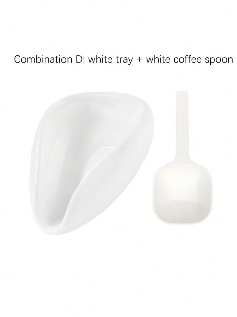 1pcs Coffee Beans Dosing Measuring Tray Coffee Tea Leaves  measuring spoon for coffee weighing plate White porcelain tea dispens