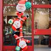 Inflatable Decoration with Three Santa Figures Tall 2.4 M Christmas Festive