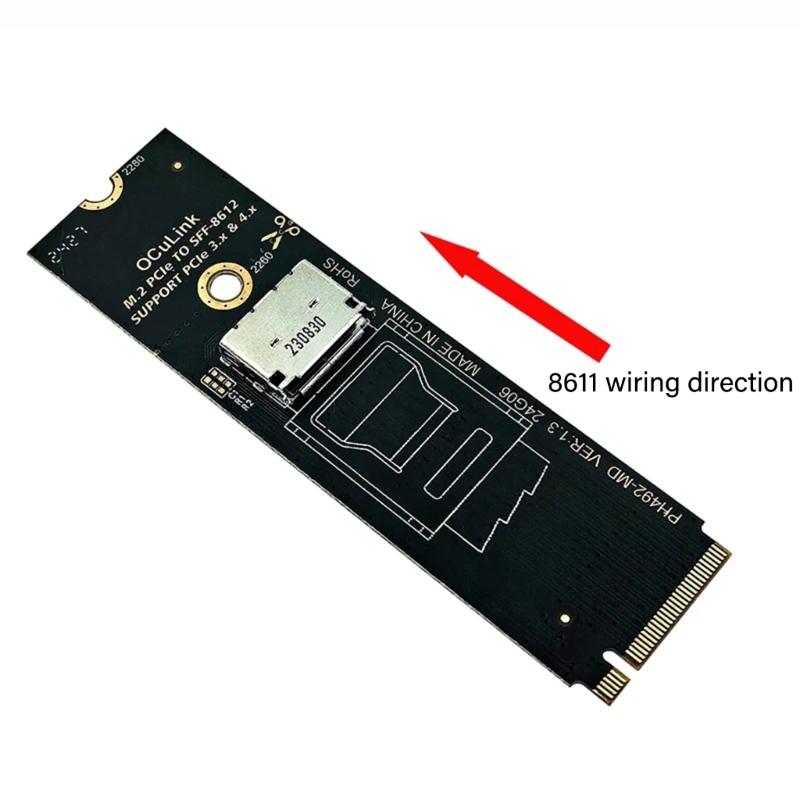 PCIe4.0 Compatible M.2 NVMe To OcuLink SFF-8611 SFF-8612 Adapters Supports U.2 U.3 SFF 8639 SSDs Installation