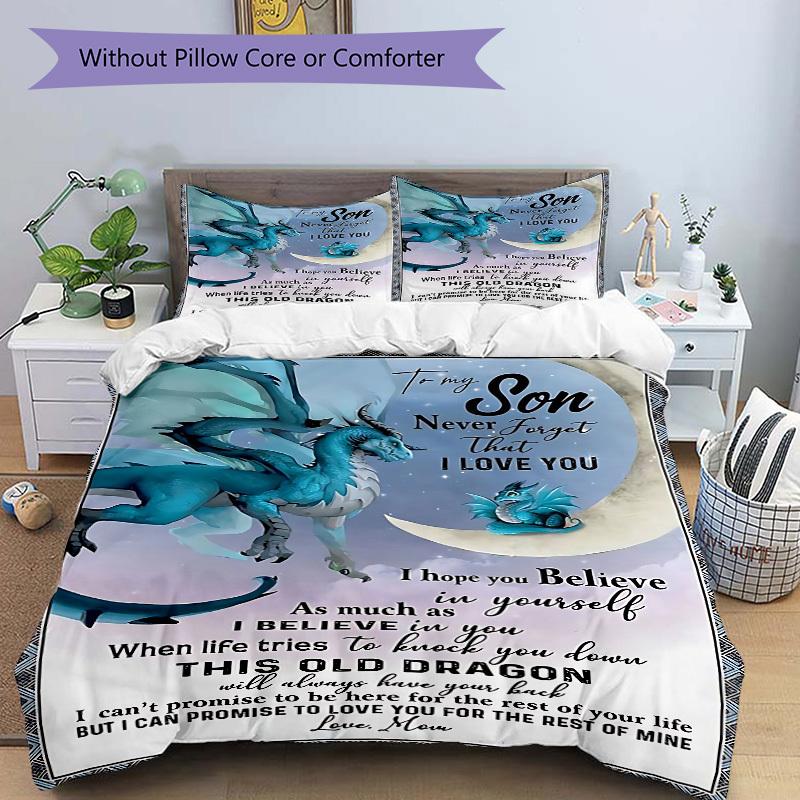 3pcs Inspirational Quote Duvet Cover Set, Cover For Bedroom Guest Room (1 Duvet Cover + 2 Pillowcase, Without Quilt),  yy250922150