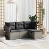 VidaXL Garden Lounge Set with Cushions 4 Pcs, Patio Sofas, Patio Furniture Set, Outdoor Furniture, Grey 3263116