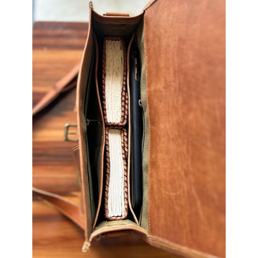 Винтажная кожаная сумка через плечо — фото 4