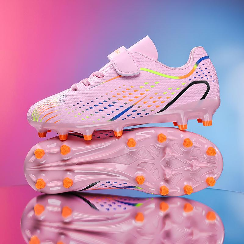 Boys Football Shoes AG/TF Spike Rubber Soft Sole Kid's Professional Artificial Turf Training Football Boots for Girls Soccer Shoes