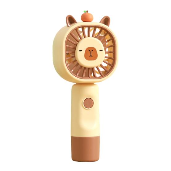 Handheld Fan Multi-Speed Adjustable Capybara Design Quiet Operation USB Rechargeable Portable Cooling Fan светло-желтого