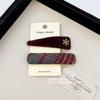 Red Plaid Fabric Hair Clip with Snowflake Design for Women