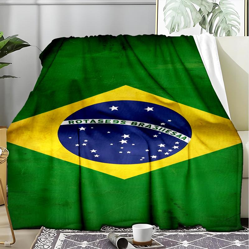 1PC Brazil Artwork Printed Soft Flannel Blanket Throw for Adult Bedroom Living Room Sofa Camping Travel Fan Gifts Christmas Gifts