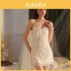 Sleeveless Vneck Short Skirt Pajama Set With Stretchy Polyester For Home And Hotel Use