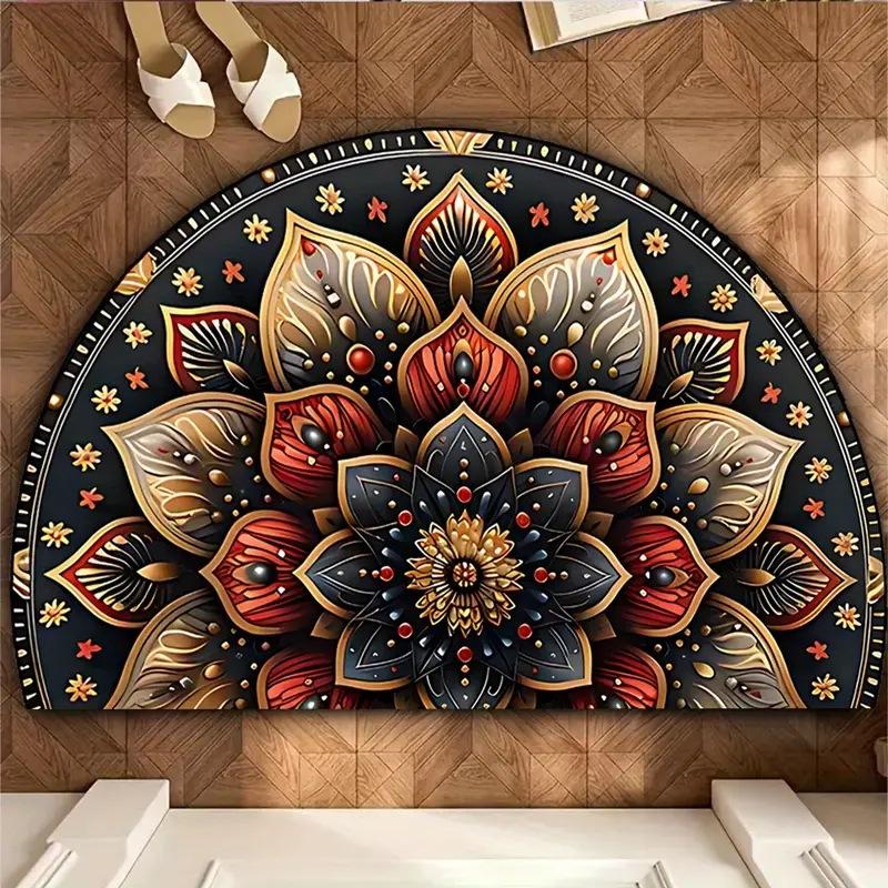 

2D Дверні КИЛИМКИ з квітковим принтом, КИЛИМКИ для коридору, Абсорбуючі килими з кришталевого вельвету, Підходять для ванних кімнат, дверних прорізів та спалень 40*60cm