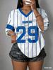 2026 Herren Damen Sterne Nr.29 Print T-Shirt V-Ausschnitt Locker Atmungsaktiv Kurzarm Sport-T-Shirt Strand-T-Shirt Urlaubs-Strand-Oberteile