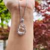 Pure Silver S925 Natural Mizzonite Jade Gourd Pendant Necklace - High Ice Variety for Women, with Chinese Style Fu Lu Charm