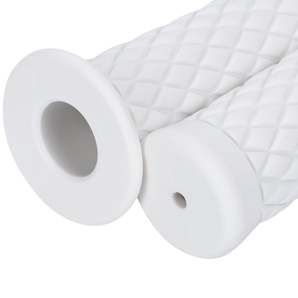 Nakira Motorcycle Grip Moped Handle 0.9 Inch (22.2 Mm) Non-Piercing Rubber C-Shaped (White)