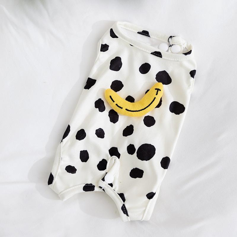 Dog Clothes Cute Shape Banana Smiley Face Comfortable Sleeveless Belly Bag Spring and Summer Thin Belly Protection Air Conditioner Clothes