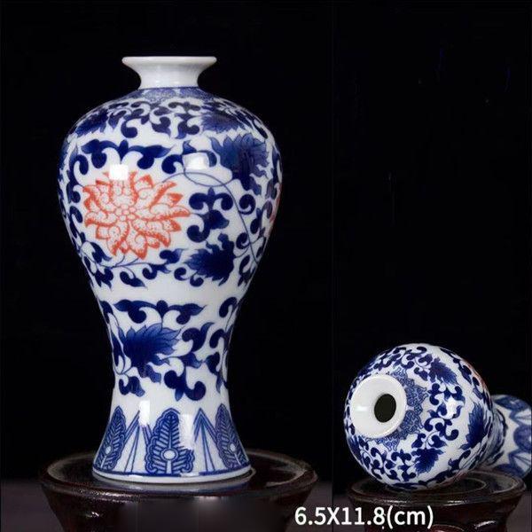 Enamel Flower Vase Decoration New Chinese Retro TV Cabinet Decoration Ceramic Minimalist Chinese Flower Arrangement Vase ZF517