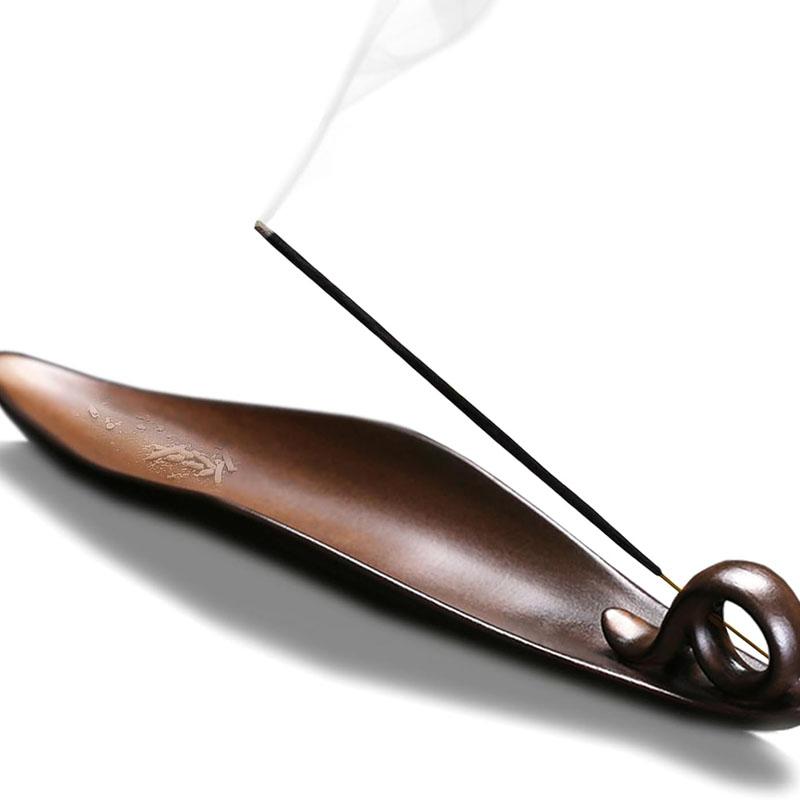 9" Length Incense Stick Holder with 3 Holes, Ceramic Incense Ash Cather for Counters, Meditation Room, Yoga, Home, Office