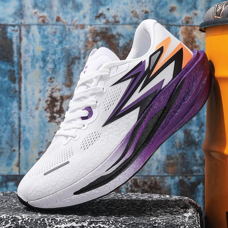 Carbon Plate Running Shoes Men Women Lightweight Marathon Training Sneakers With Full Cushioning Breathable Mesh Upper