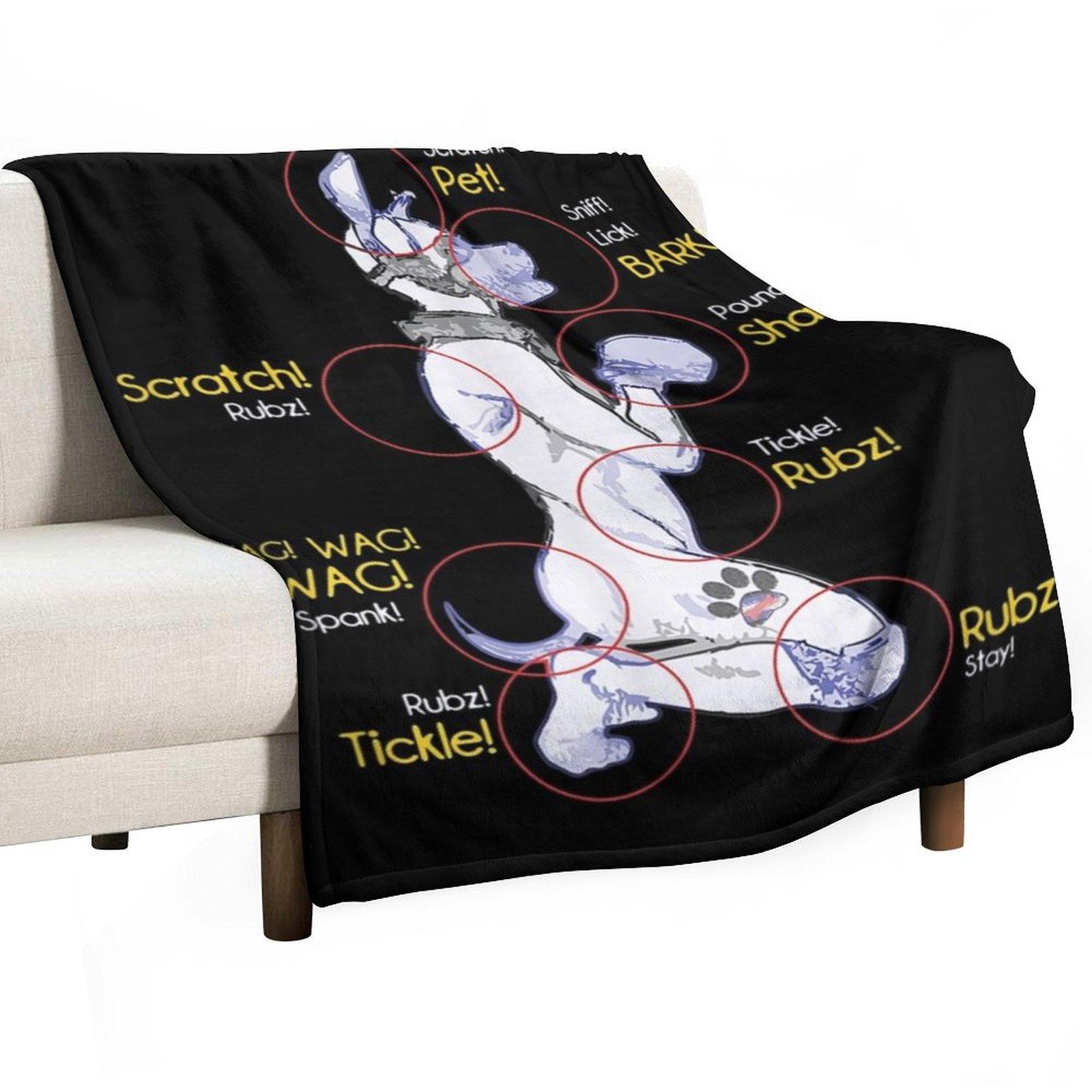 Human Puppy Play - Puppy Diagram Puppy Throw Blanket Cute bed plaid Luxury St Hairys Blankets 30x40in