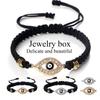 Bohemian Yoga Energy Bracelet with Golden Beads & Black Rhinestone Devil's Eye