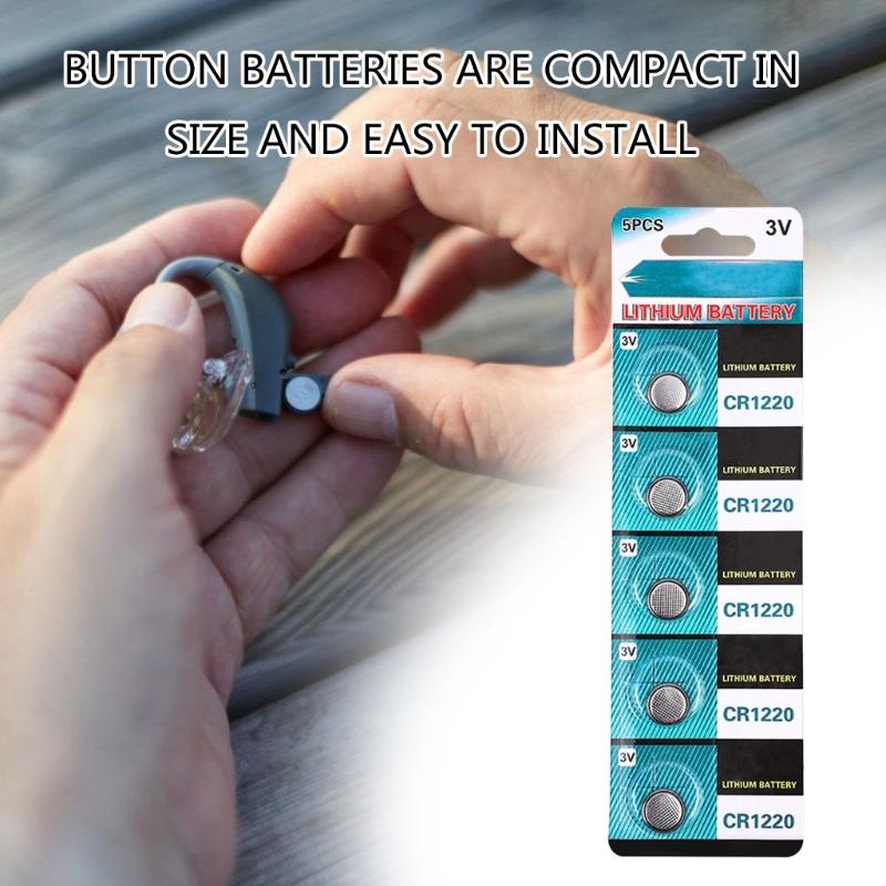 5pcs/10pcs CR1220 Coin Cell Batteries 3V Lithium Button Batteries For Watches, Calculators And Small Electronics