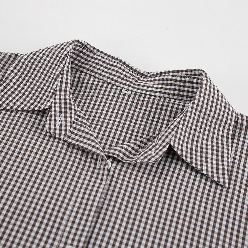 European American Plaid Cotton Women's Loose Fashion Shirt - Autumn/Winter 2024 Trend