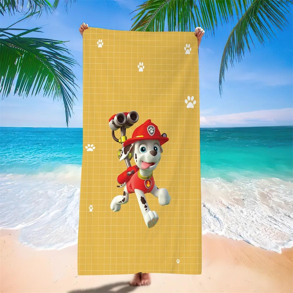 Cartoon Wang Wang Team Animation Beach Towel Children Quick Drying Bath Towel Microfiber Class A Towel Beach Supplies 140x70