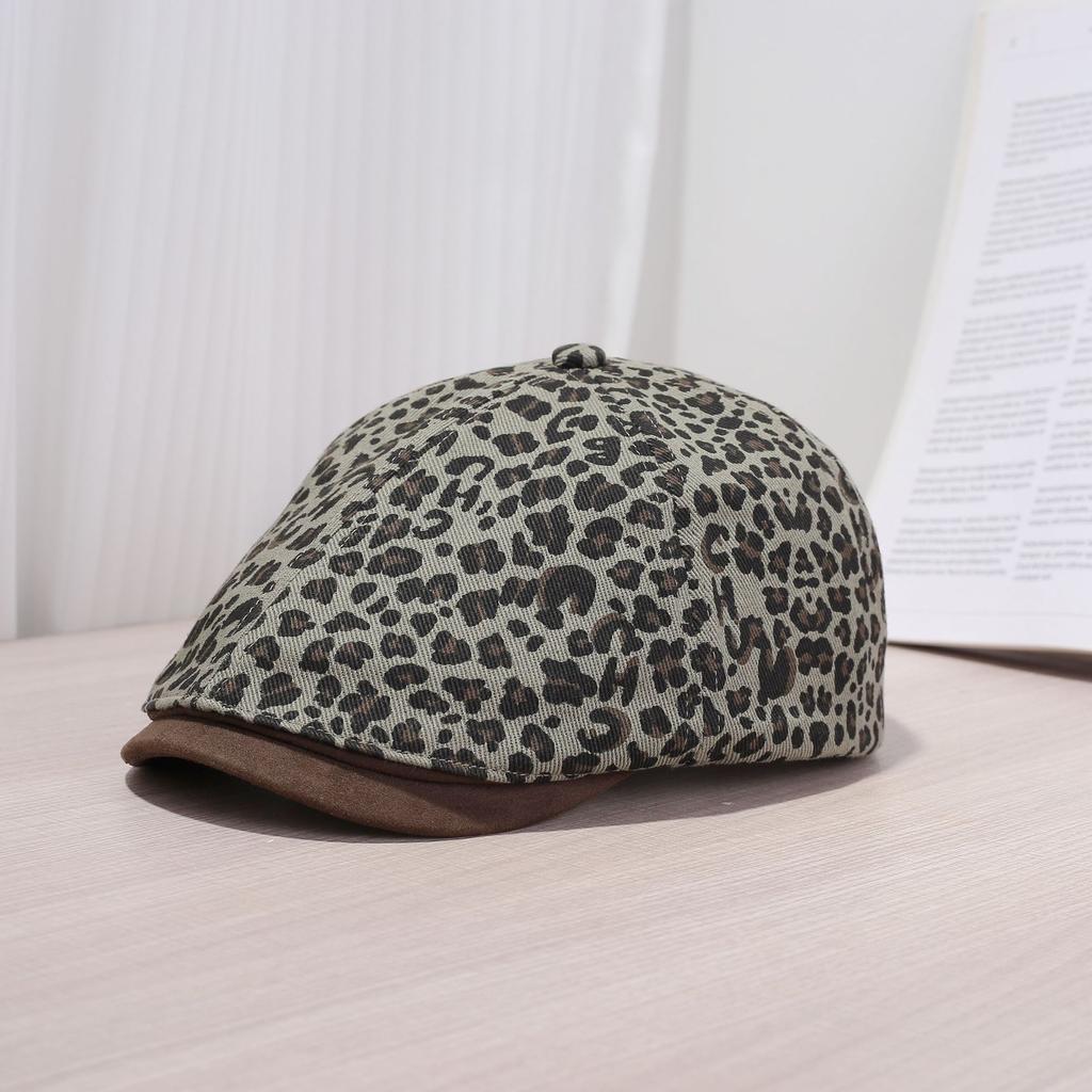 New Leopard Flower Cotton Caps For Men Hats Winter Berets British Western Style Beret Summer Hat For Women Vintage Painter'S Hat