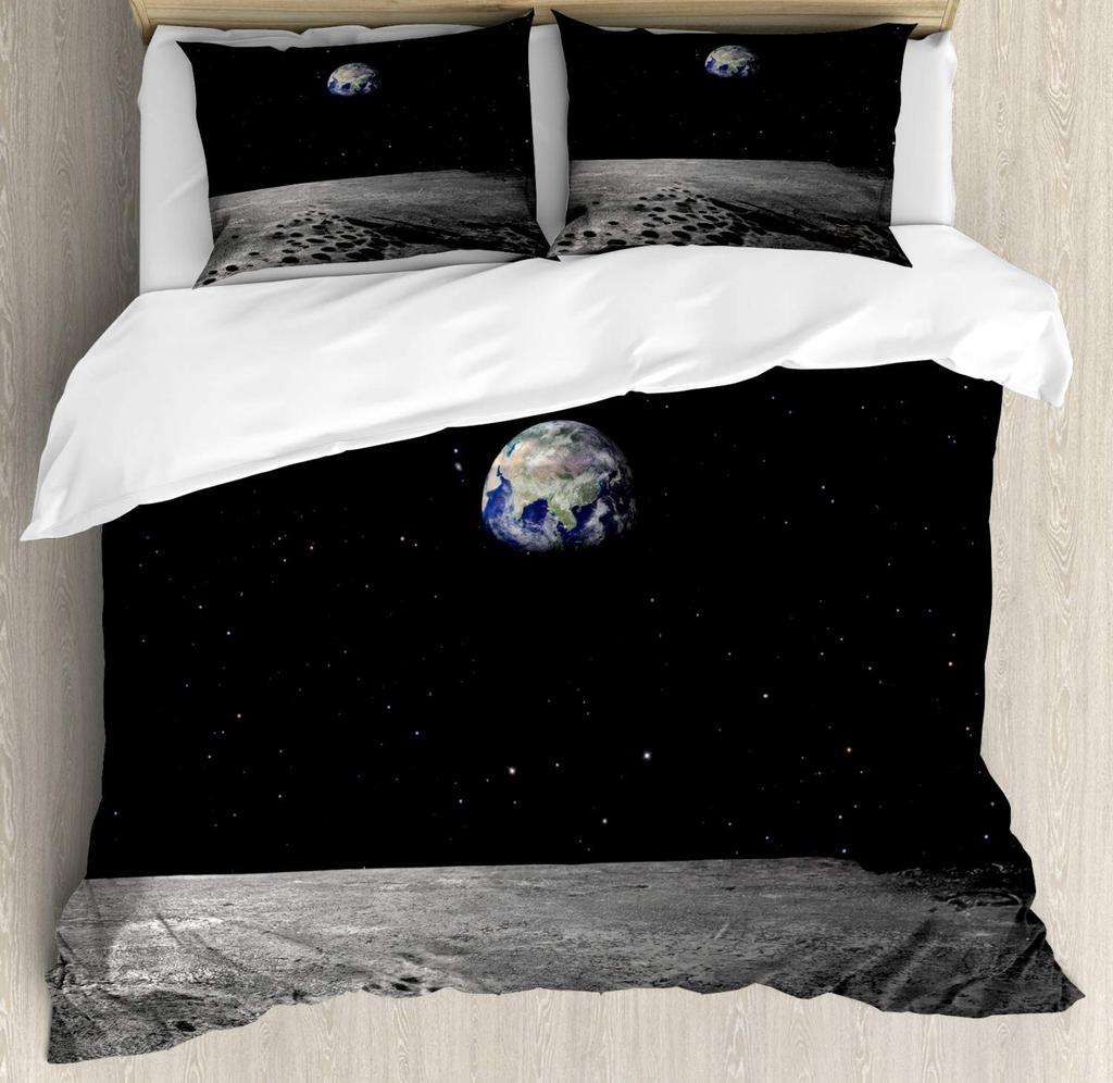 Earth Duvet Cover for Kids Boys Girls Teens Lightweight Down Quilt Covers Bedroom Decor 2 Pillowcases 1 Duvet Cover No Comforter