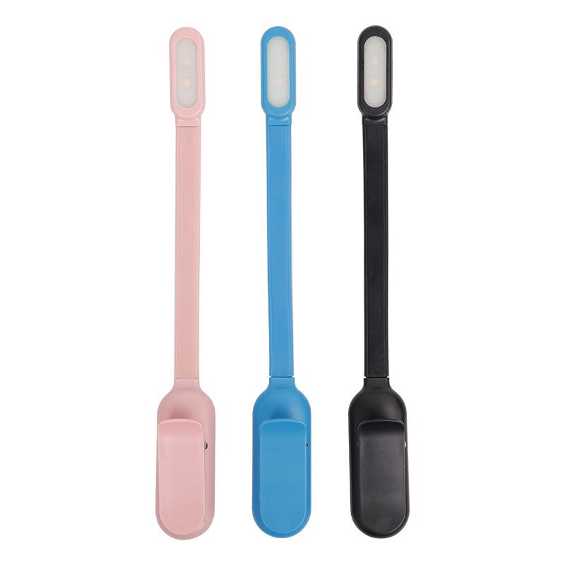 Compact LED Clip-On Reading Lamp with 3-Level Brightness, Foldable Design