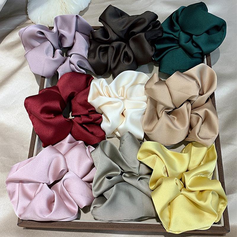 

Satin French Retro Large Intestine Scrunchie for Ponytails чёрный/чистый
