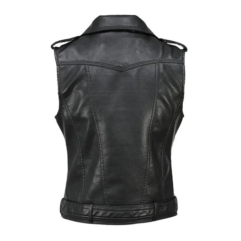 Herbst Streetwear Damen Weiche Weste Übergröße Lammfell Reversmantel Moto Biker Weste Jacke