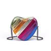 Vintage Inspired Colorful Chain Crossbody Bag In Heart Shape For Trendy Travel