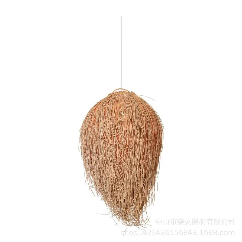 Japanischer idyllischer Wind Rattan-Kunst Retro Restaurant Wohnzimmer Zen Homestay Teeraum gewebter chinesischer Stil Kronleuchter