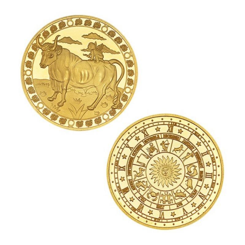 Twelve Constellation Commemorative Coins Gift Box Metal Craft Gift Box Badge