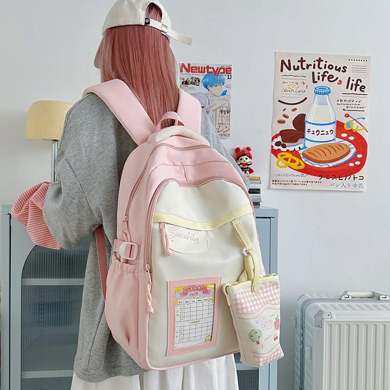 Schoolbag college style new Japanese ins high value fresh and sweet backpack junior high school students lightweight large capacity backpack