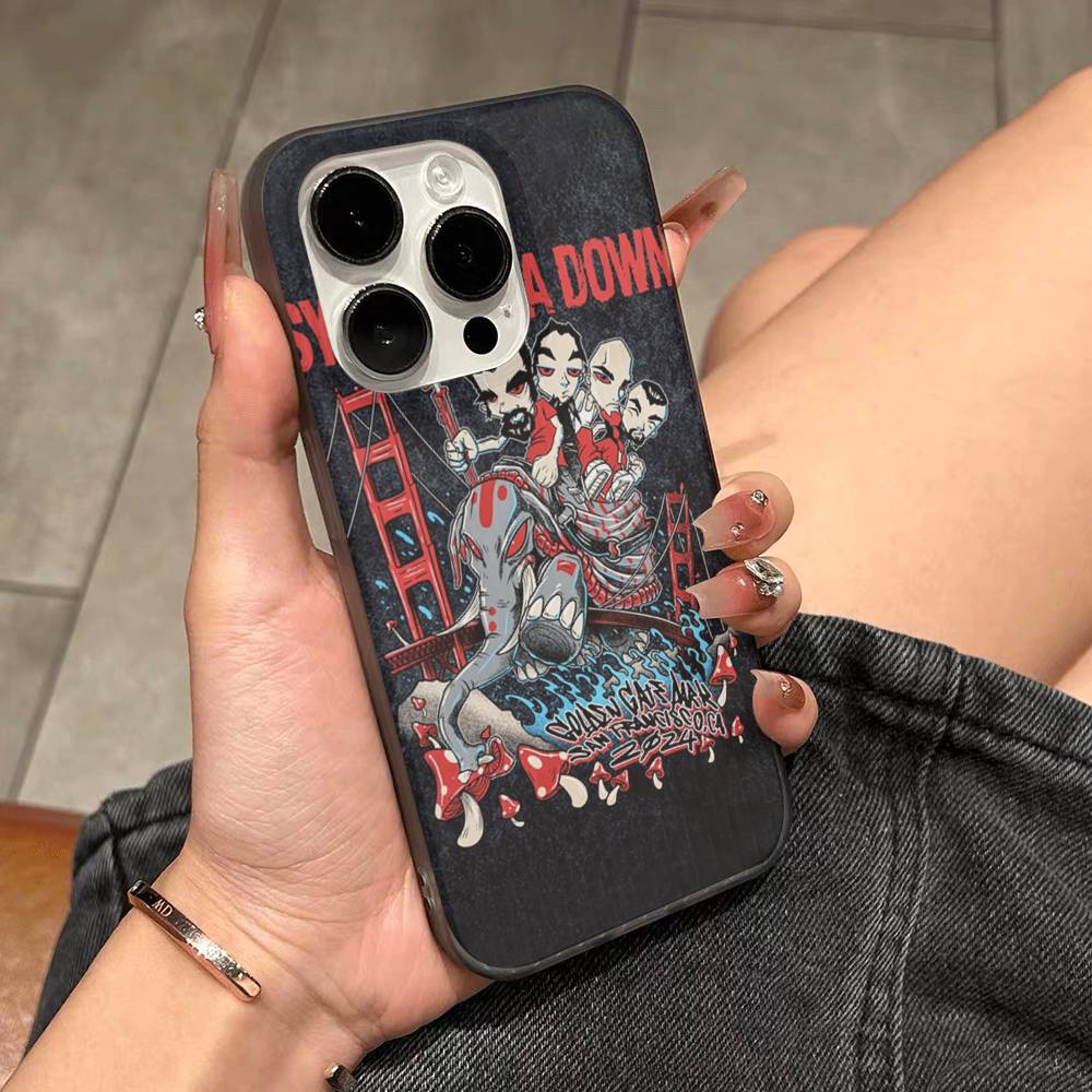 

Metal System Of A Down Band Phone Case For IPhone 17 16 15 11 12 13 14 Pro Max Soft Corrugated Silicone Cover Case iPhone 12pro max