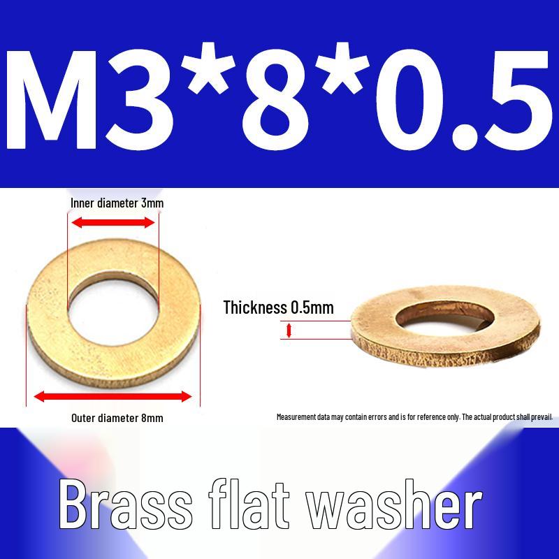 Brass and Copper Shim Washers: Sizes M2-M20