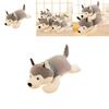 Cute Gray Lying Posture Husky Plush Doll Toy For Birthday Presents