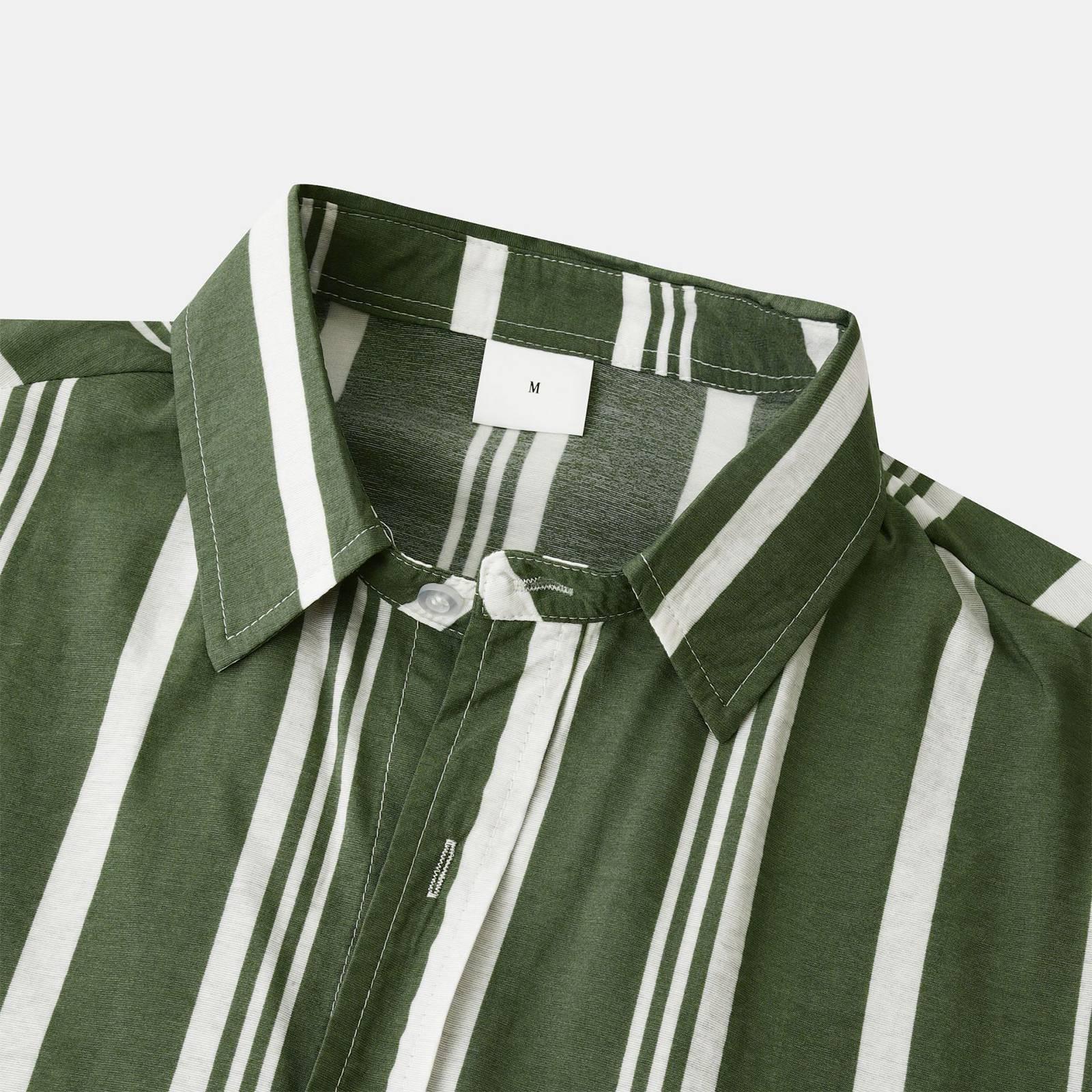 Мужские рубашки с коротким рукавом на пуговицах в полоску — фото 8