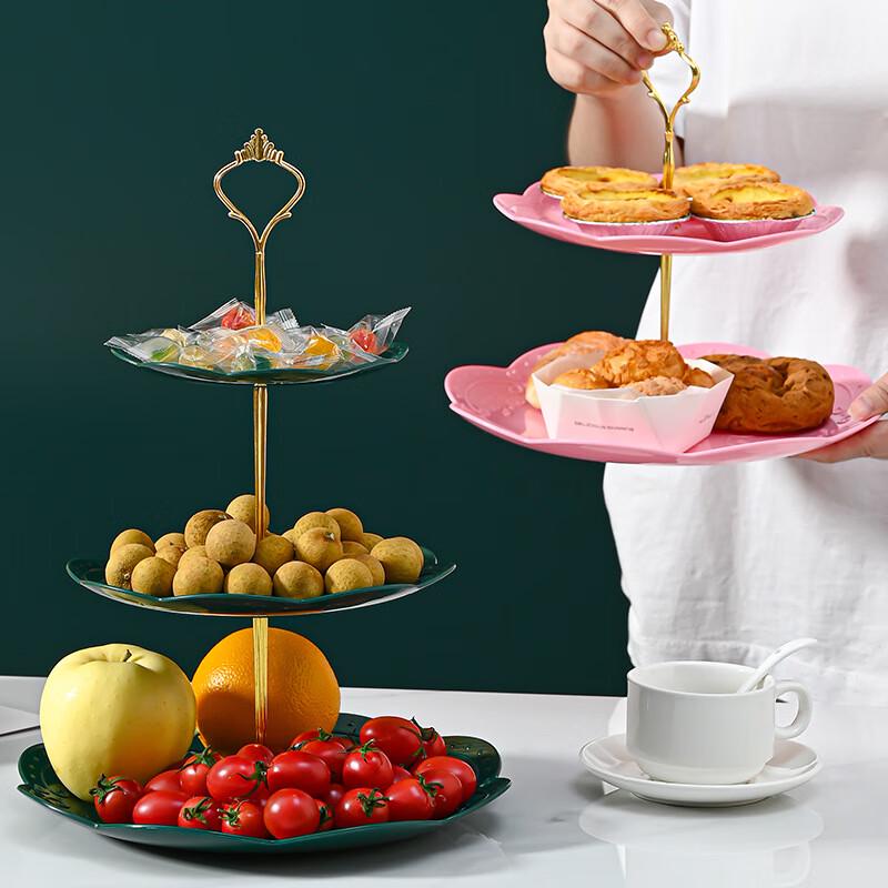 JianTe European Style 3-Tier Rotatable Dessert Fruit Plate