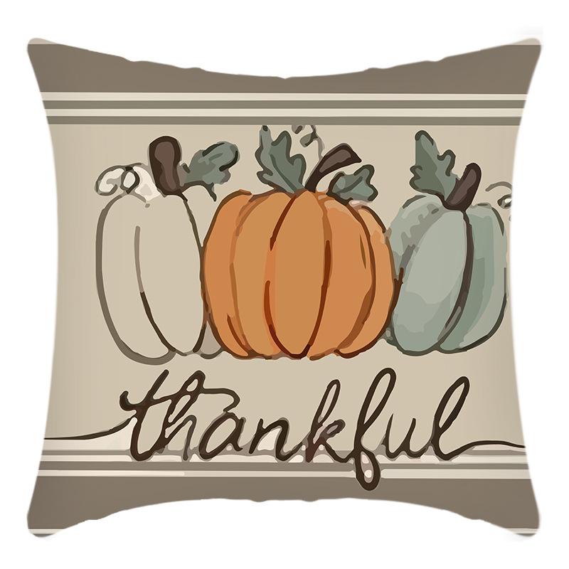 New Thanksgiving Pillowcase Pumpkin Letter Print Home Decoration Holiday Pillow Pillowcase