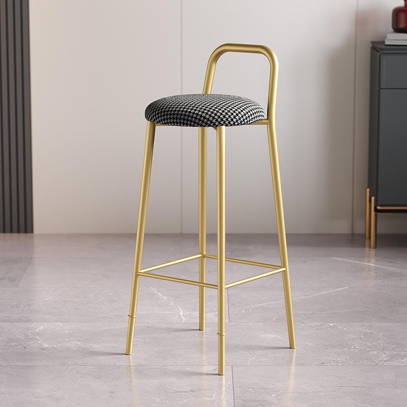 Nordic Iron Art Bar Stool with Backrest – Modern, Luxurious Design