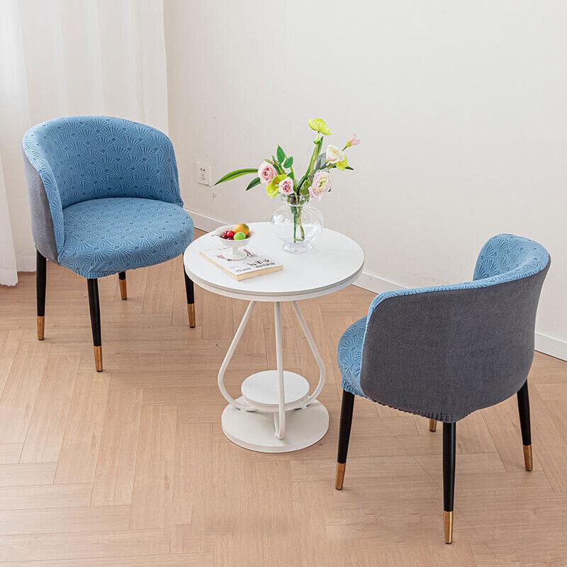 1PC Jacquard Circular Backrest Chair Cover Elastic Dustproof Dining Chair Cover Office Chair Seat Cover Home Decoration