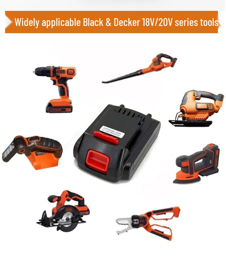 Compatible with Black & Decker 20V/18V High-Capacity Electric Drill Wrench Lithium Battery