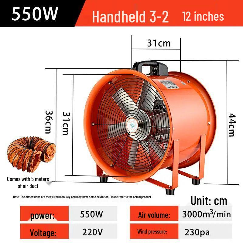 220V Portable Axial Exhaust Fan Blower for Industrial Ventilation