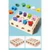 Kids Montessori Wooden Toys Baby Colorful Shape Matching Sleeve Column Beaded Games Cognition Early Education Toys for Children