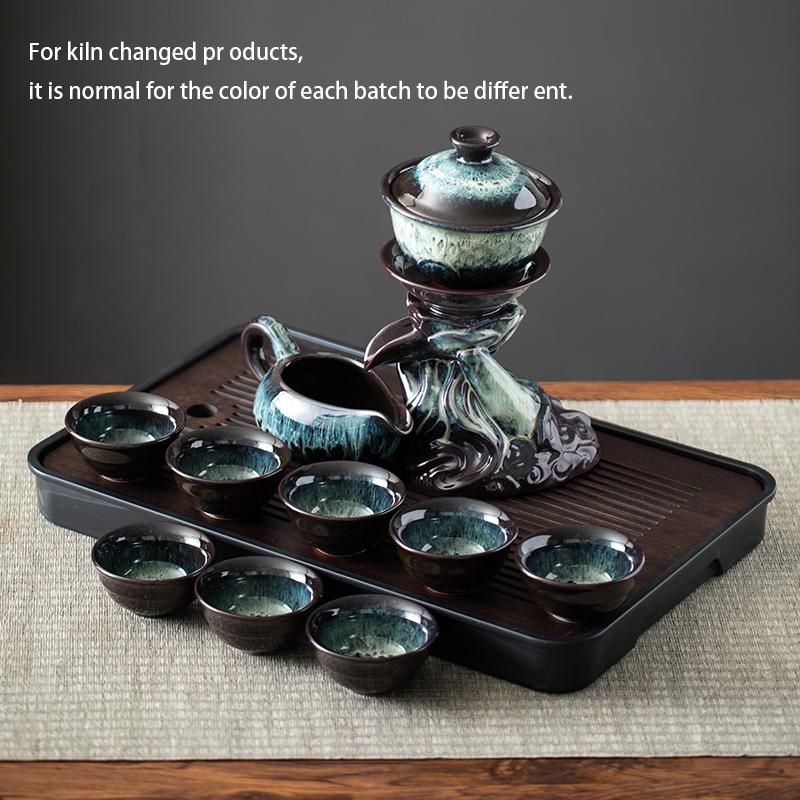 

1 набор креативного ленивого чайного сервиза полуавтоматический ручной чайник магнитный вращающийся вододелитель чайный сервиз китайский чайный сервиз для кунг-фу