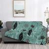 Cute Black Cat Blankets Soft Warm Flannel Mid Century Meow Retro Atomic Kitties Throw Blanket for Bedding Couch Bedspread, Gifts