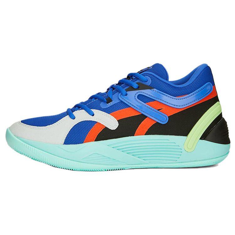 Puma Trc Blaze Court Cushioning Slip Resistant Abrasion Resistant Low Top Basketball Shoes Unisex Blue 376582-28
