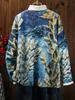 Women's V-Neck Mohair Knit Pullover - Snowflake Design for Autumn and Winter