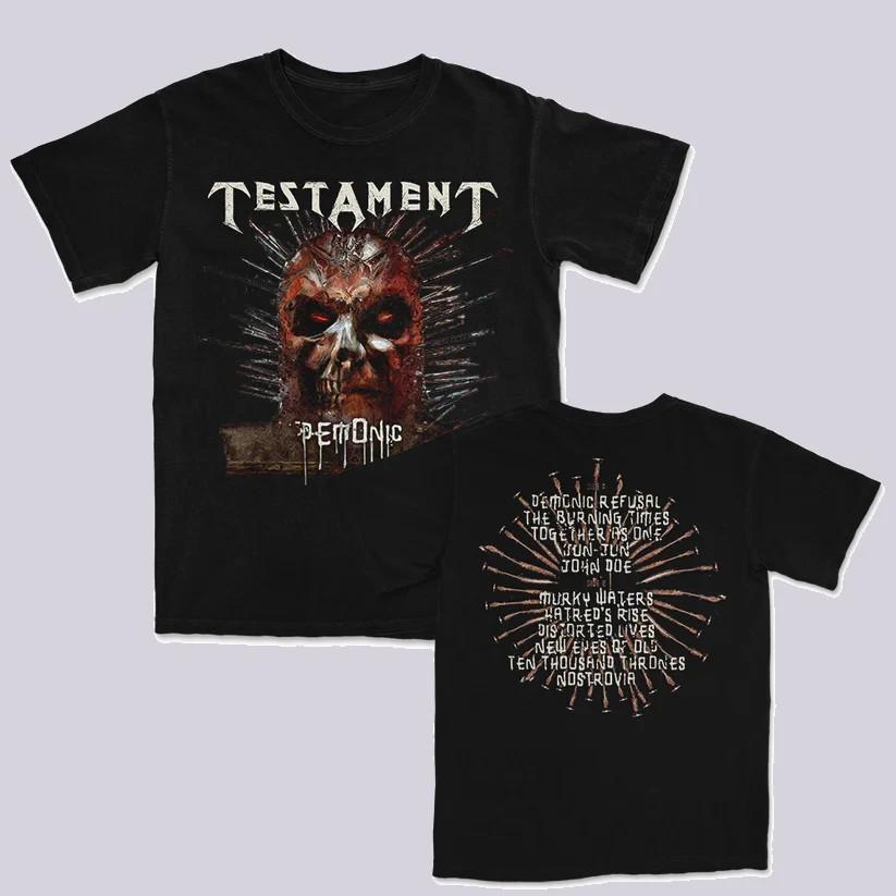 Футболка с принтом группы Testament, демонический альбом, двусторонняя, размеры S-5XL, унисекс L